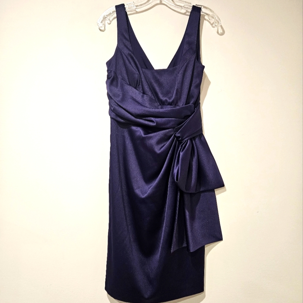 Maggy London Purple Bow Dress, Size 8 - Picture 1 of 5